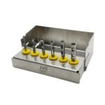 Dental Long Trephine Bur Drills Kit – 6 Pcs Stainless Steel Implantology Surgical Set with Disinfection Box