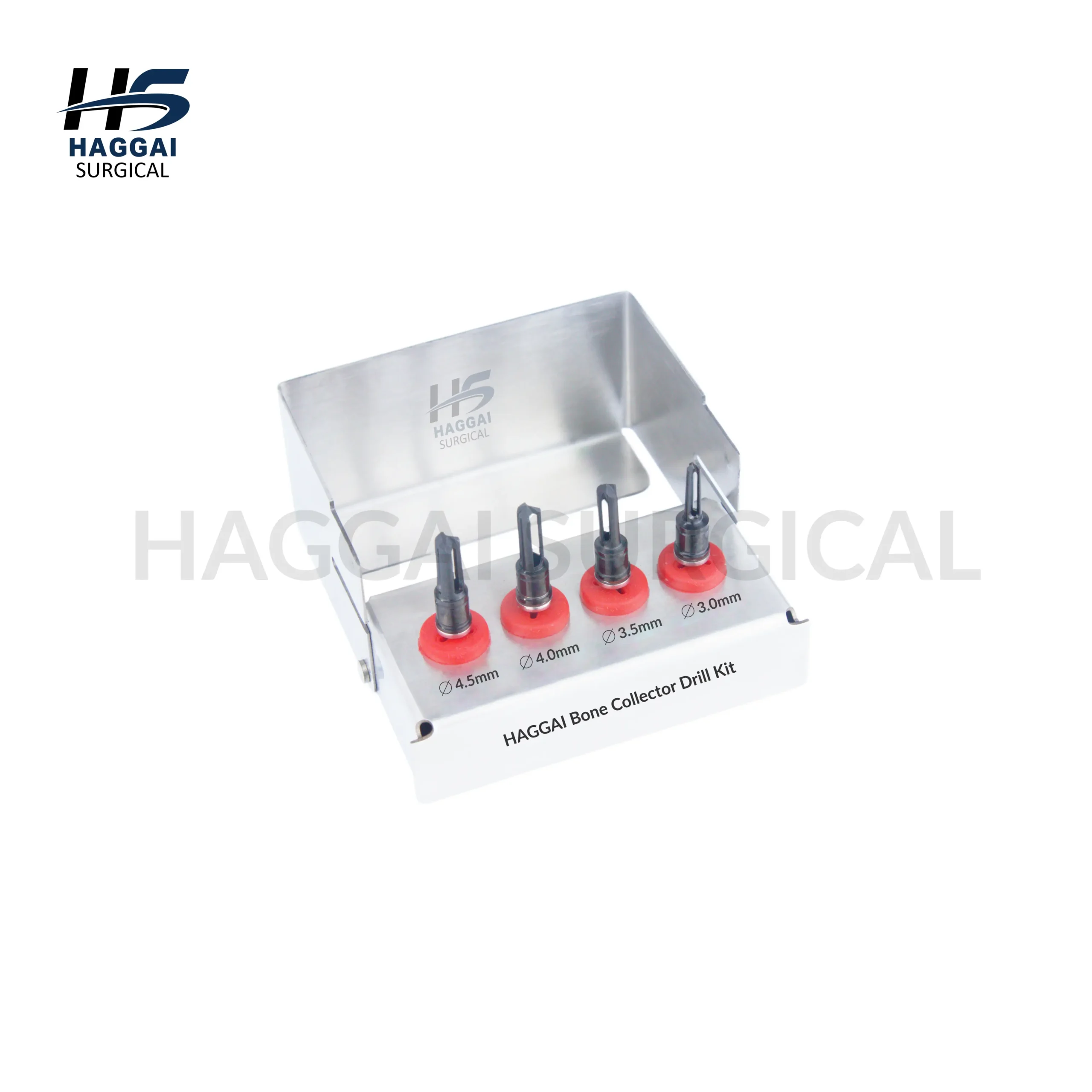 Bone Collector Self-Grinding Bone Meal Drill Kit – 4 Pieces (1) Bone Collector Self-Grinding Bone Meal Drill Kit with Sterilization Case – 4 Pieces - Image 1