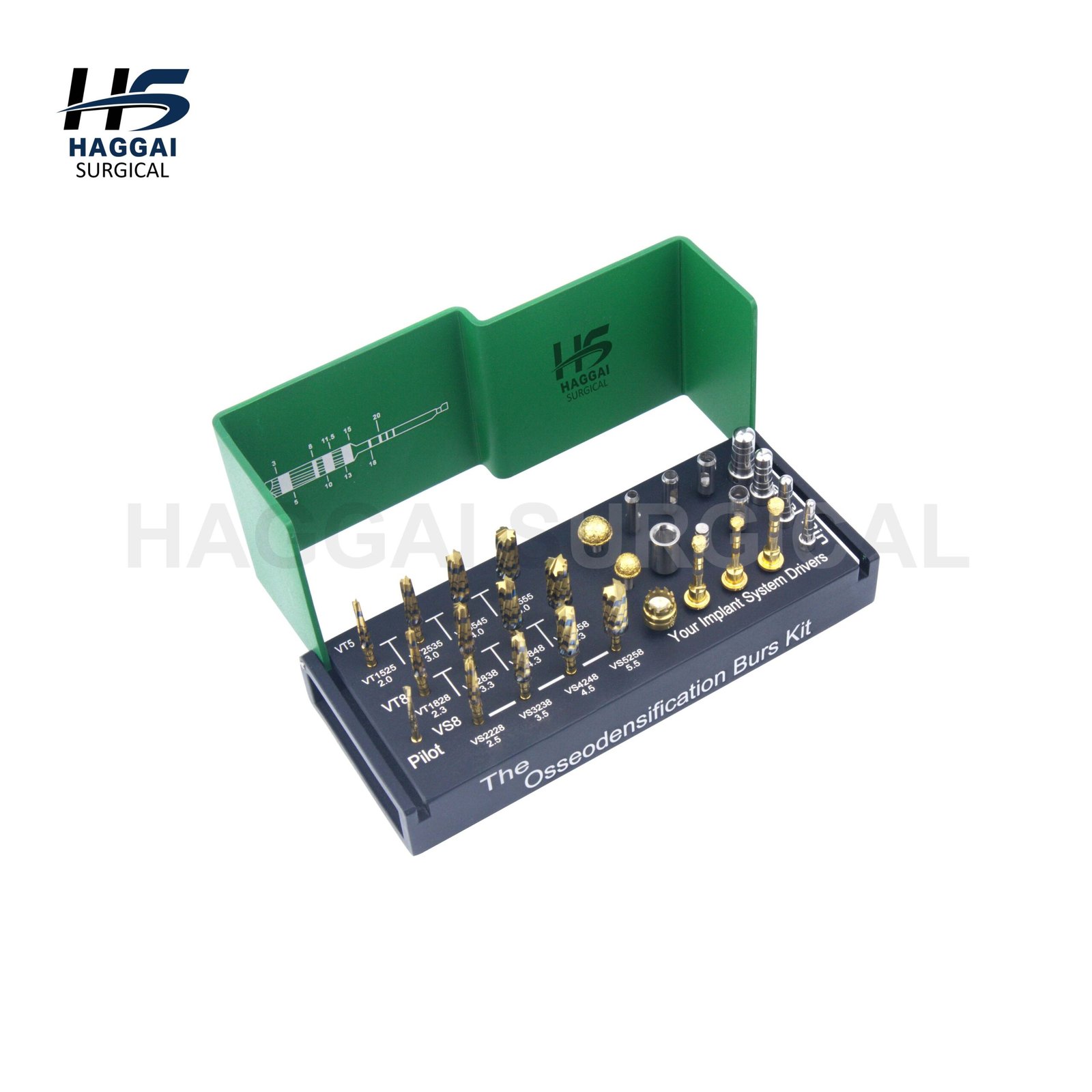 Haggai Osseodensification Burs Kit of 29pcs (1) HAGGAI Osseodensification Burs Kit – 29 Pcs (Advanced Implant Bone Preparation System) - Image 1