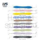 Composite Filling Instruments Set of 10 Pcs with Silicone Handles and Cassette